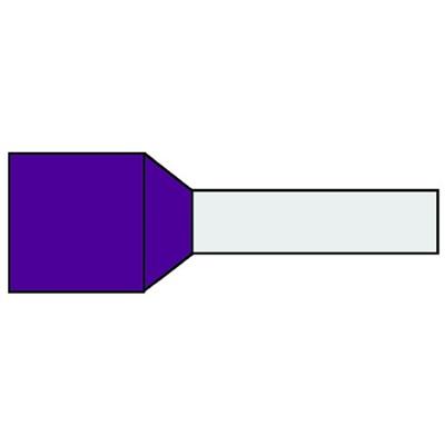 Geïsoleerde Adereindhuls 0,25qmm paars penlengte = 6mm 500 stuks klemko 720003