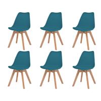 Eetkamerstoelen 6 st kunststof turquoise - thumbnail