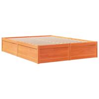 Bedframe zonder matras massief grenenhout wasbruin 150x200 cm - thumbnail
