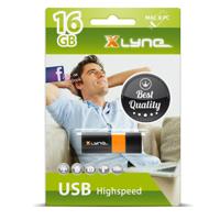 Xlyne Wave USB-stick 16 GB Zwart, Oranje 7116000 USB-A 2.0 - thumbnail