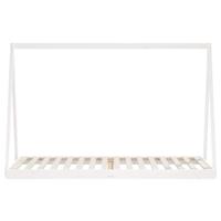 Kinderbedframe 90x200 cm massief grenenhout wit - thumbnail