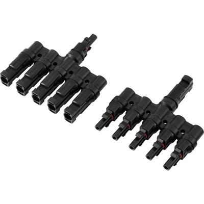 TRU COMPONENTS TC-13805804 5-voudige PV-aftakverbinderset Zwart Inhoud: 2 stuk(s)