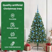 VidaXL Kunstmatig voorverlicht kerstboom met 150 led groen 150 cm pvc - thumbnail