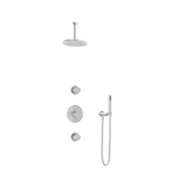 Hotbath Buddy IBS1 Regendoucheset - 2 stopkranen - 15cm plafondarm - 20cm ronde hoofddouche - staafhanddouche - chroom IBS1CR2 - thumbnail