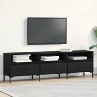 TV-kast met lade Zwart Eiken 150 x 30 x 44,5 cm Bewerkt hout - thumbnail