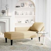 Chaise longue met kussen corduroy stof lichtgroen grijs - thumbnail