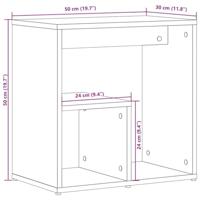 Bijzettafels 2 st 50x30x50 cm bewerkt hout sonoma eikenkleurig - thumbnail
