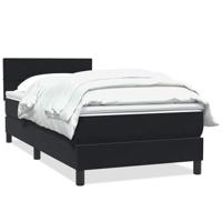 Boxspring met matras fluweel zwart 90x210 cm - thumbnail