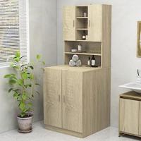 VidaXL Wasmachinekast 70,5x25,5x90 cm sonoma eikenkleurig - thumbnail