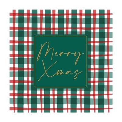 Duni servetten xmas check 33x33cm