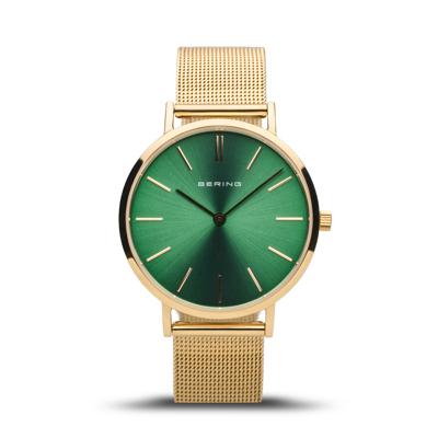 Bering 14134-338 Green 34mm Gold Mesh