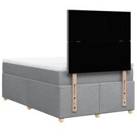 Boxspring met matras stof lichtgrijs 120x200 cm - thumbnail