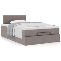 Ottoman bed met matras 120x200cm stof taupe - thumbnail