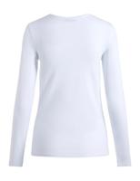 Dames ondershirt lange mouw - Long Tee - Katoenen T-shirt lange mouwen - Wit - Zwart - thumbnail