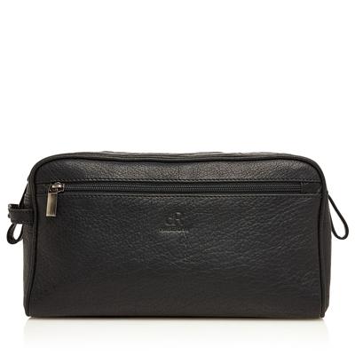 dR Amsterdam Leren Toilettas Icon Zwart