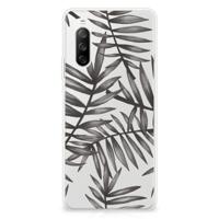 Sony Xperia 10 III | TPU Case | Leaves Grey - thumbnail