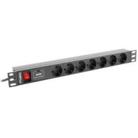 Lanberg PDU-07F-0200-BK energiedistributie 7 AC-uitgang(en) 1U Zwart - thumbnail