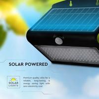 V-TAC VT-767-7-B Solar Wandlamp - IP65 Waterdicht - Zwart - 8W - 850 Lumen - 4000K - thumbnail