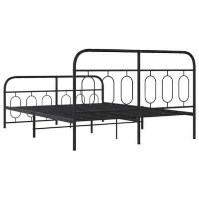 Bedframe met hoofd- en voeteneinde metaal zwart 150x200 cm