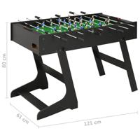 VidaXL Voetbaltafel inklapbaar 121x61x80 cm zwart - thumbnail