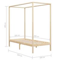 Hemelbedframe massief grenenhout 100x200 cm - thumbnail