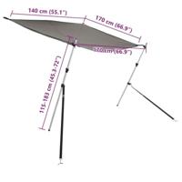 Schaduwdoek T-top 170x170x(115-183) cm antracietgrijs - thumbnail