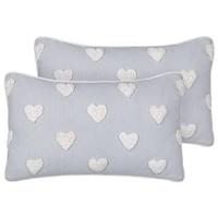 Beliani - GAZANIA - Sierkussen set van 2 - Grijs - 30 x 50 cm - Katoen - thumbnail