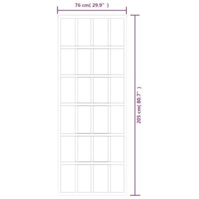 Schuifdeur 76x205 cm ESG-glas en aluminium zwart