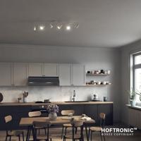 Riga - LED plafondlamp - 24 Watt 2070 Lumen - 6 spots - 4000K Neutraal wit - Draaibaar en dimbaar - GU10 - Kantelbaar - Plafondspot - IP20 Voor binnen - Wit - thumbnail