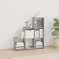 Boekenkast trapvormig 107 cm bewerkt hout grijs sonoma eiken - thumbnail