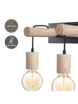 Light depot - wandlamp Billy 2 lichts - hout / metaal - Outlet