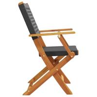 Tuinstoelen 2 st massief acaciahout en poly rattan zwart - thumbnail