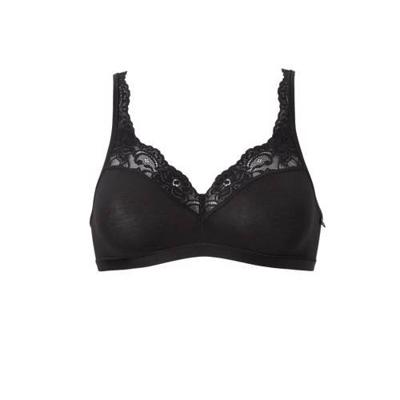 Romance Soft Bra BH zonder beugel - Zonder vulling en niet voorgevormde kanten Bh - Zwart - Wit