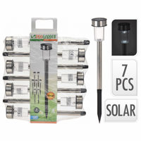 Pro Garden solarlamp 360mm rvs set van 7stuks - thumbnail
