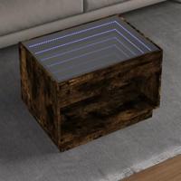 Salontafel met Infinity LED 70x50x50 cm gerookt eikenkleurig - thumbnail