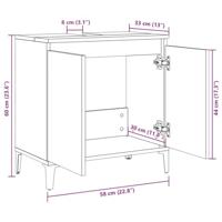 Wastafelkast 58x33x60 cm bewerkt hout sonoma eikenkleurig - thumbnail