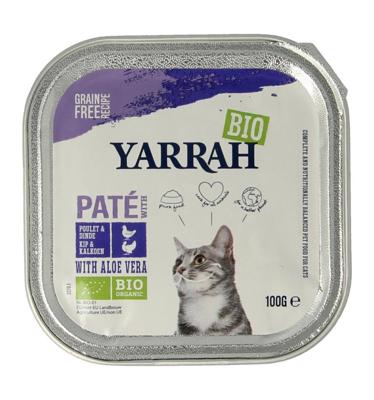 Yarrah natvoer kat kuipje pate graanvrij bio kip & kalkoen 16x100gr