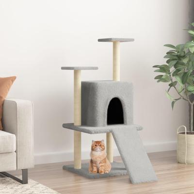 VidaXL Kattenmeubel met sisal krabpalen 110 cm lichtgrijs