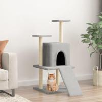 VidaXL Kattenmeubel met sisal krabpalen 110 cm lichtgrijs - thumbnail