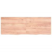 Tafelblad 140x50x(2-4)cm behandeld massief eikenhout lichtbruin - thumbnail