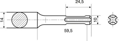 Rennsteig Werkzeuge PCS-beitel, SDS-plus platte SB 140 mm 212 14000 SB