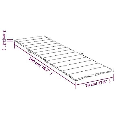 Ligbedkussen 200x70x3 cm oxford stof groen - thumbnail