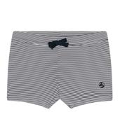 Gestreepte zwemset voor jongens PETIT BATEAU blauw - thumbnail