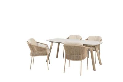 Florence diningset met Manolo tafel latte printed keramiek 180 x 90 cm Taste - Taste