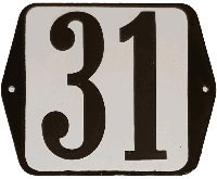 Huisnummer naambordje standaard 15x12 cm nummer 31 - Warentuin mix - thumbnail
