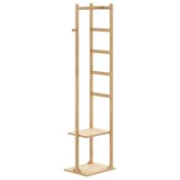 VidaXL Kapstok met haken en schappen 38,5x30x156 cm bamboe - thumbnail