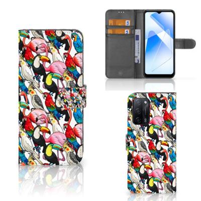 OPPO A16/A16s/A54s | Telefoonhoesje | Met pasjeshouder | Birds