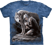 T-Shirt Mountain Artwear Wolven Protector M - thumbnail