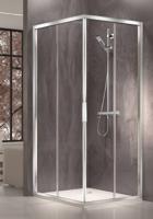 Duka Stila 2000 hoekinstap 2-dlg 90(B)x195(H) cm (linker deel) mat zilver helder glas - thumbnail