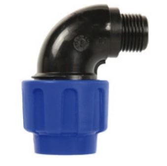 Kirchhoff PP-overgangshoek 90°, 25 mm x 3/4"ET, klemkoppeling voor HDPE - 984847217